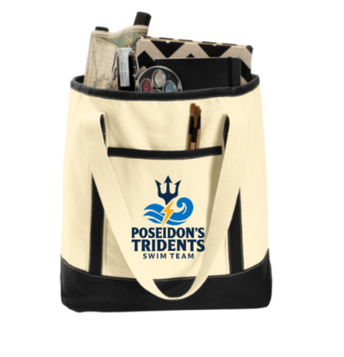 Poseidon's Tridents Large Tote Bags