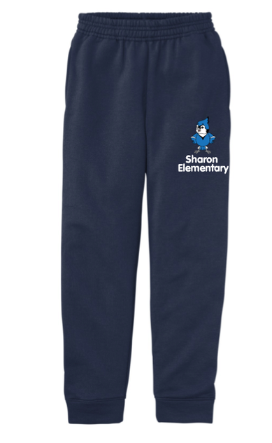Sharon School Fleece Joggers with Bubble Letters