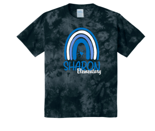 Sharon School Crystal Tie-Dye Tee-Rainbow Logo