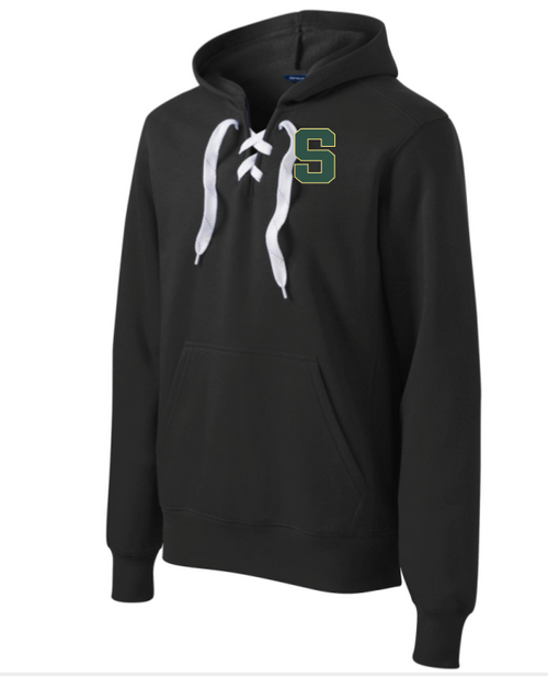 Bishop Shanahan Lace Up Hoodie with Back Print