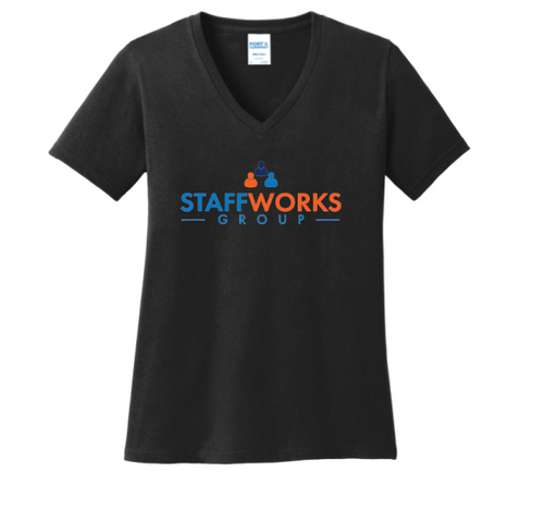 Staffworks Women's Core Cotton V-Neck Tee