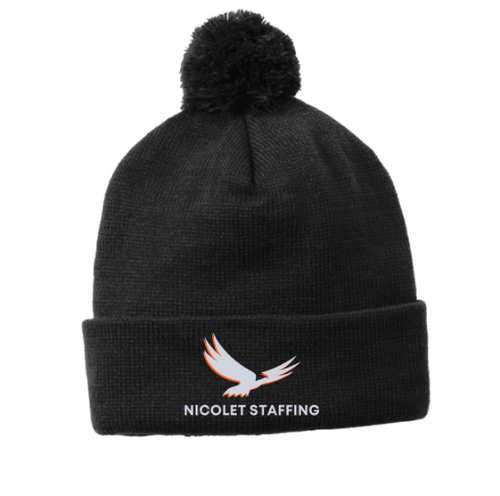 Nicolet Staffing Pom Pom Beanie