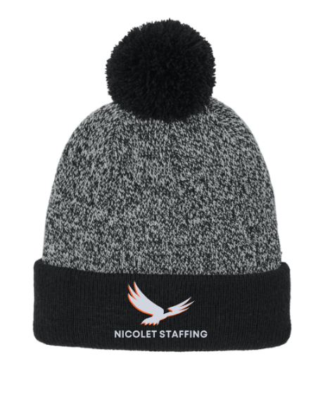 Nicolet Staffing Halftime Heather Pom Beanie