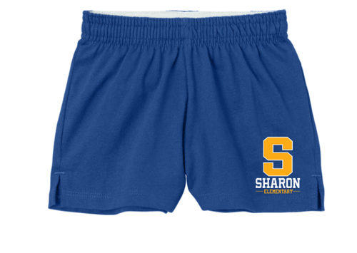 Sharon School Jersey Knit Shorts- S Logo