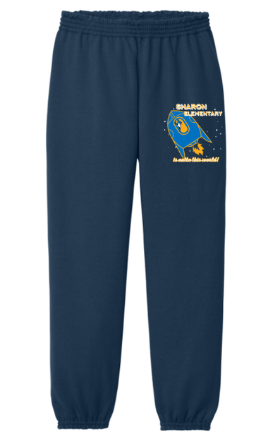 Sharon School Fleece Sweatpants-Blast Off Logo