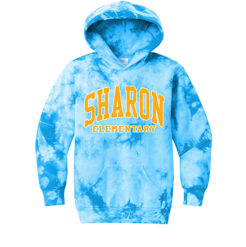 Sharon School Crystal Tie Dye Hoodie-Arch Logo