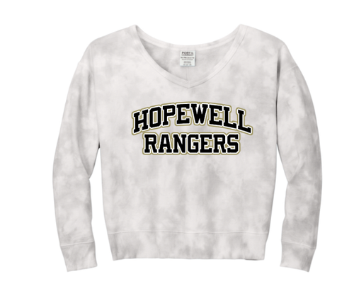 Hopewell Rangers Women's Beach Wash Tie Dye V-Neck Sweatshirt