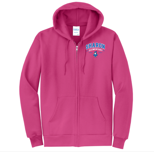 Sharon School Full Zip Sweatshirt with School Slogan