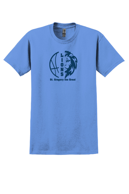Lions CYO Basketball Cotton Blend Short Sleeve Tee - Adult or Youth Lions CYO Basketball Cotton Blend Short Sleeve Tee - Adult or Youth