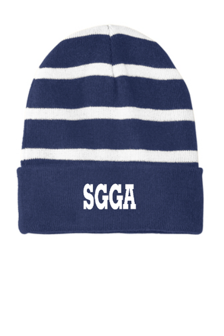 SGGA - Striped Knit Hat with Fleece Lining