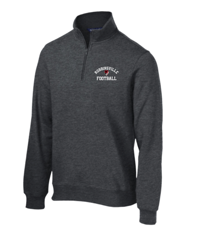 RFA - Robbinsville Football 1/4 Zip Ladies Heavyweight Sweatshirt