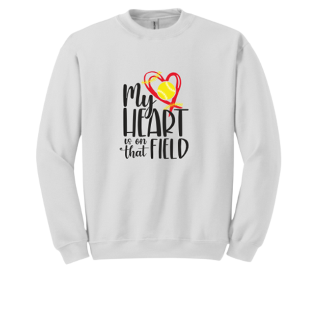 Softball - My Heart is on that field - Crewneck Sweatshirt