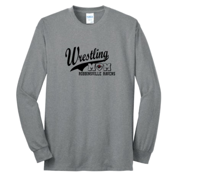 Ravens Wrestling Mom Long Sleeve Tee Shirt (Cotton)