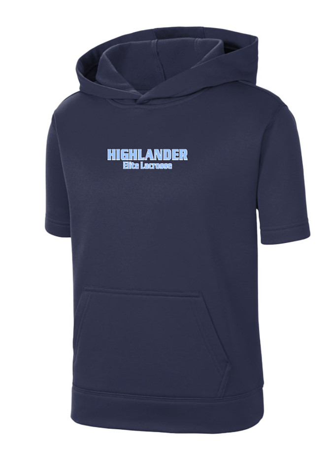 Highlander Elite Lacrosse -  Fleece Short Sleeve Hooded Pullover