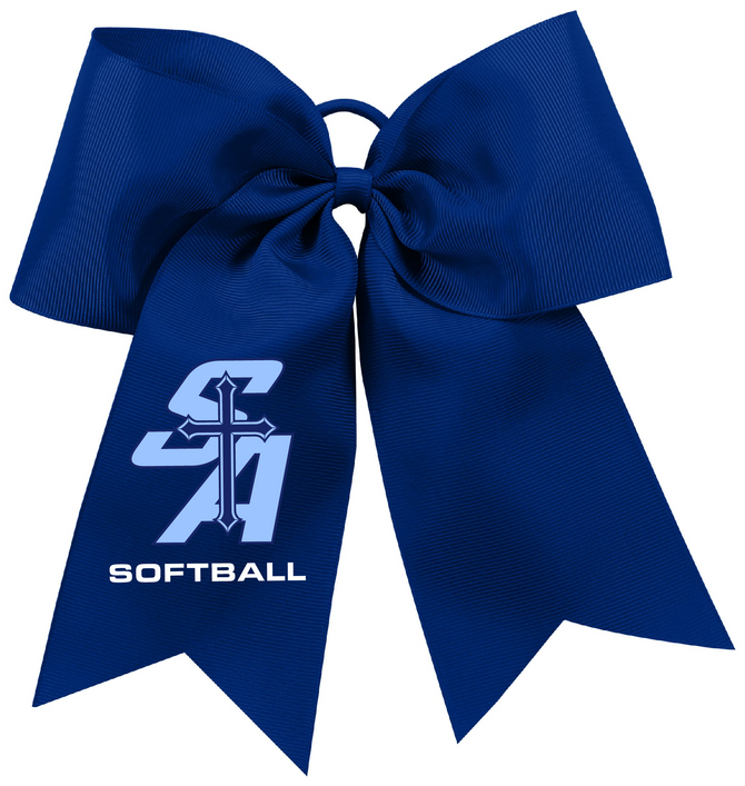 ST. A's Softball - Navy Blue Bow