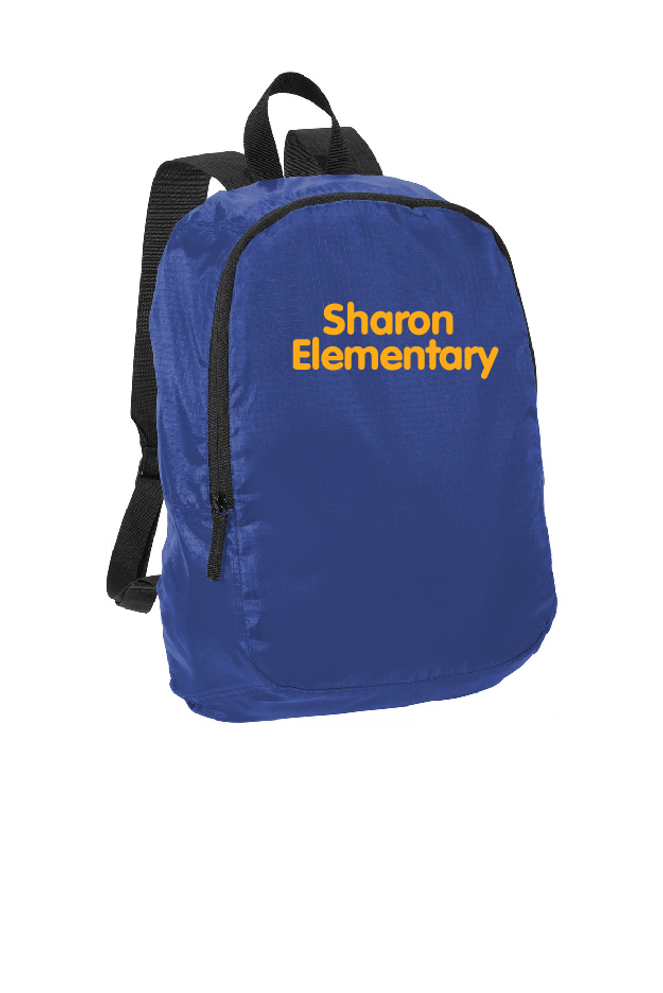 Sharon School Backpack Block Font