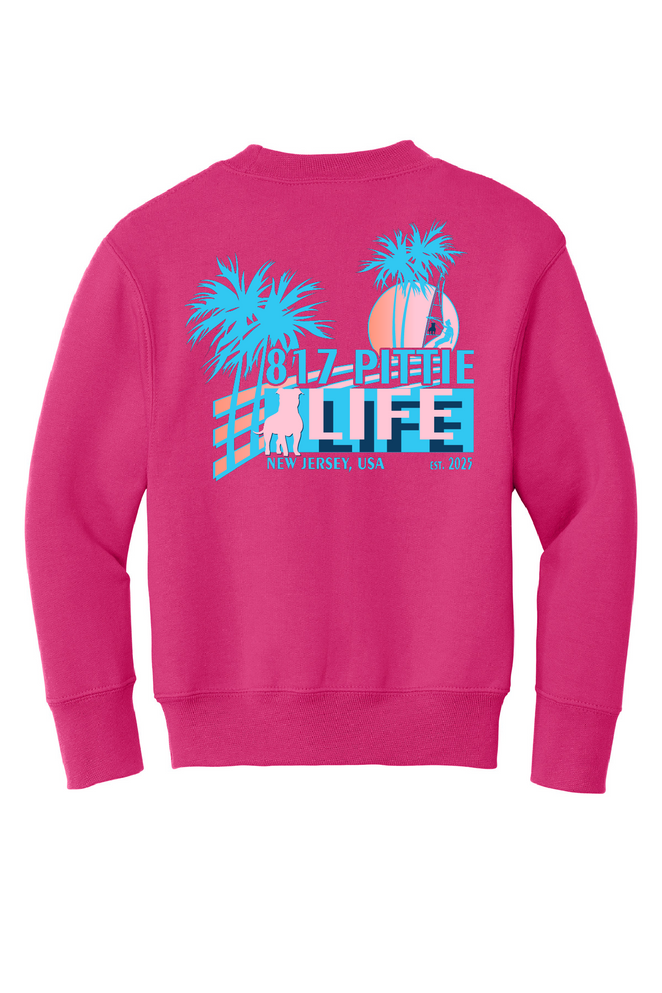 817 Pittie Life Palm Trees Crewneck