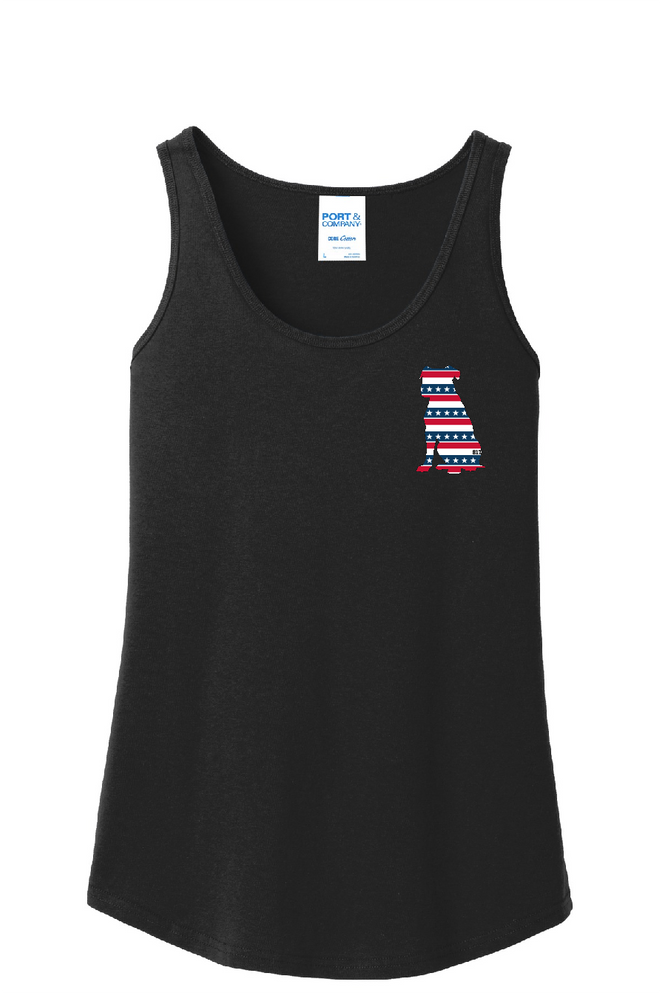 817 Pittie American Flag Bat Tank Top