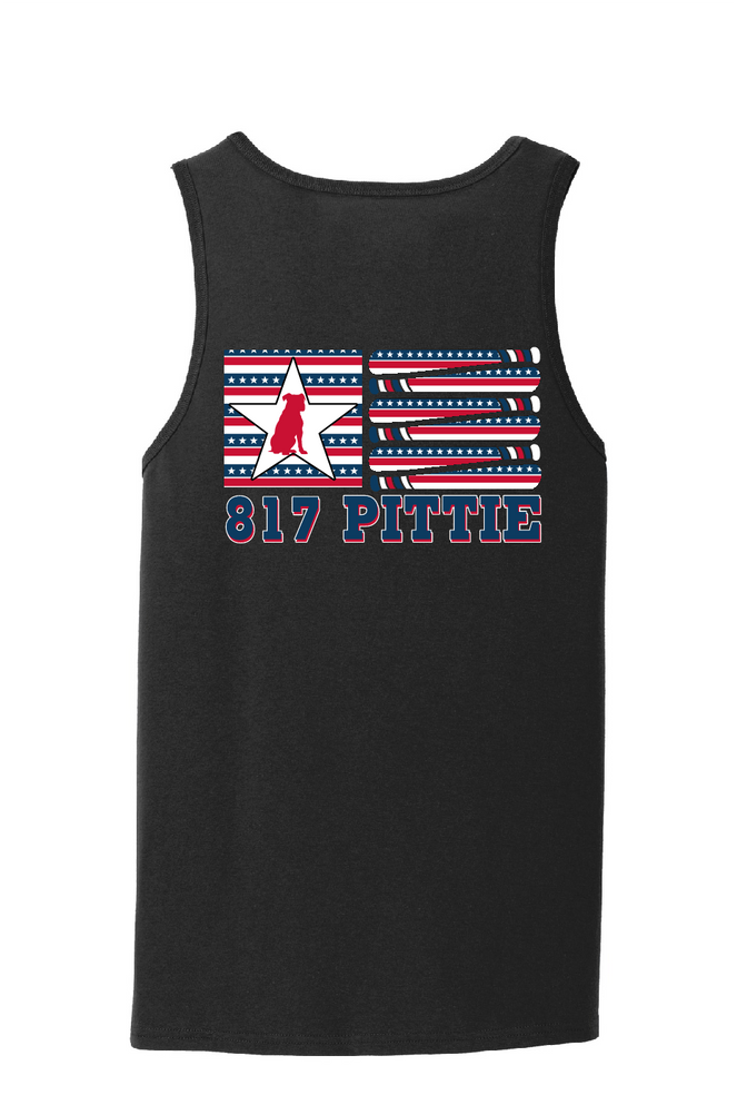 817 Pittie American Flag Bat Tank Top