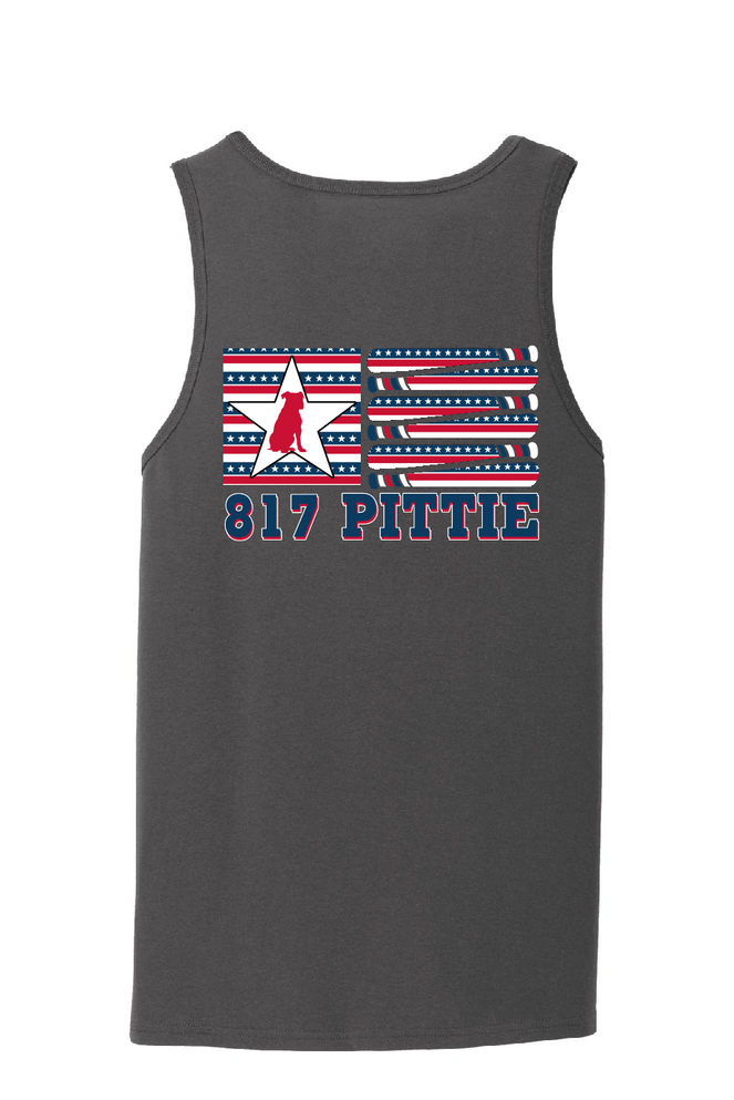 817 Pittie American Flag Bat Tank Top
