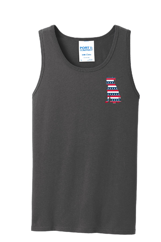 817 Pittie American Flag Bat Tank Top