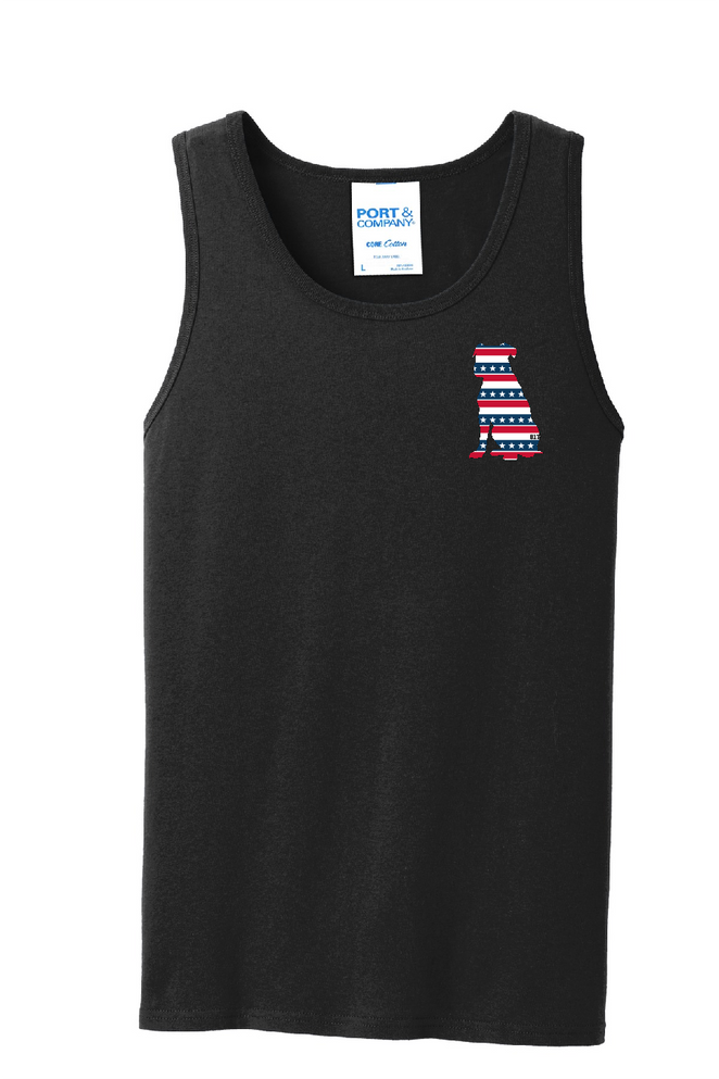 817 Pittie American Flag Bat Tank Top