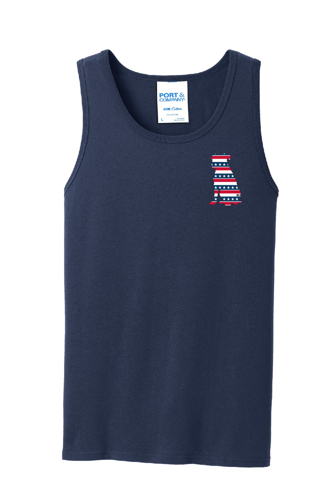 817 Pittie American Flag Bat Tank Top