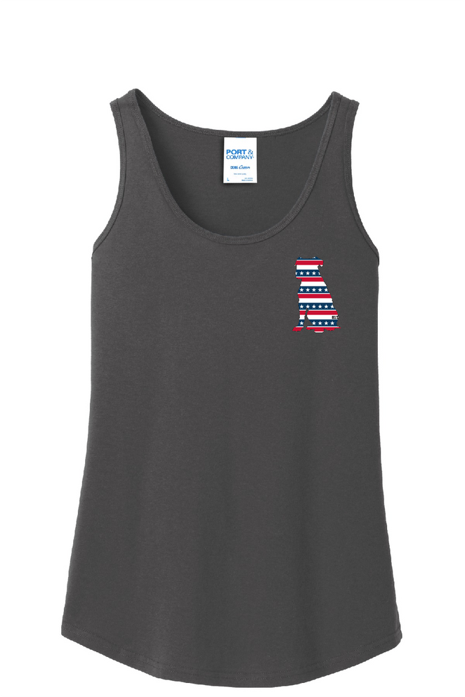 817 Pittie American Flag Bat Tank Top