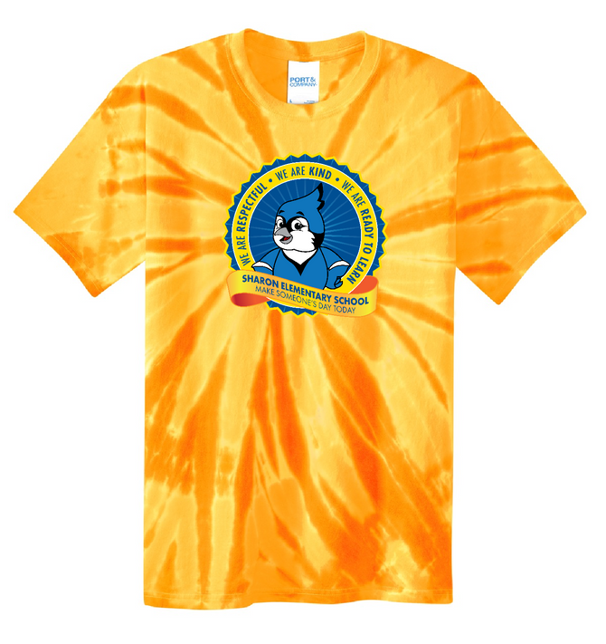 Sharon School Tie Dye Short Sleeve-School Logo