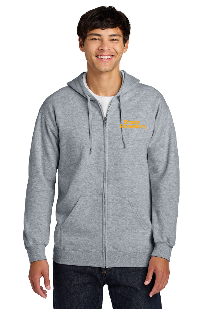 Sharon School Full Zip Midweight Sweatshirt-Embroidered Logo