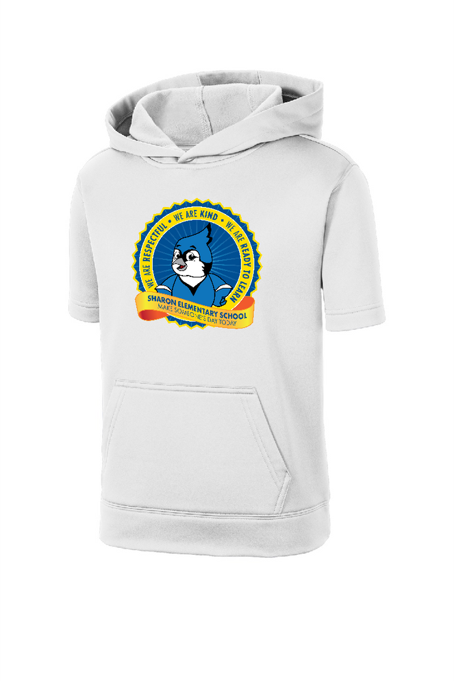 Sharon School Short Sleeve Hoodie School Logo