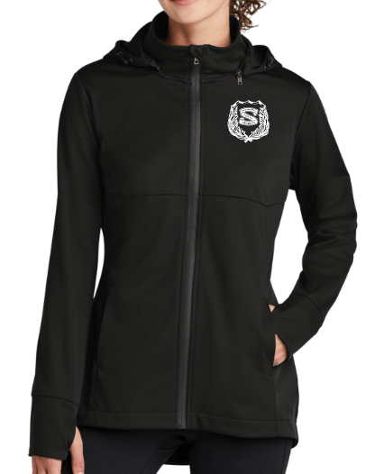 SBP Women's Hooded Soft Shell Jacket-Embroidered Logo