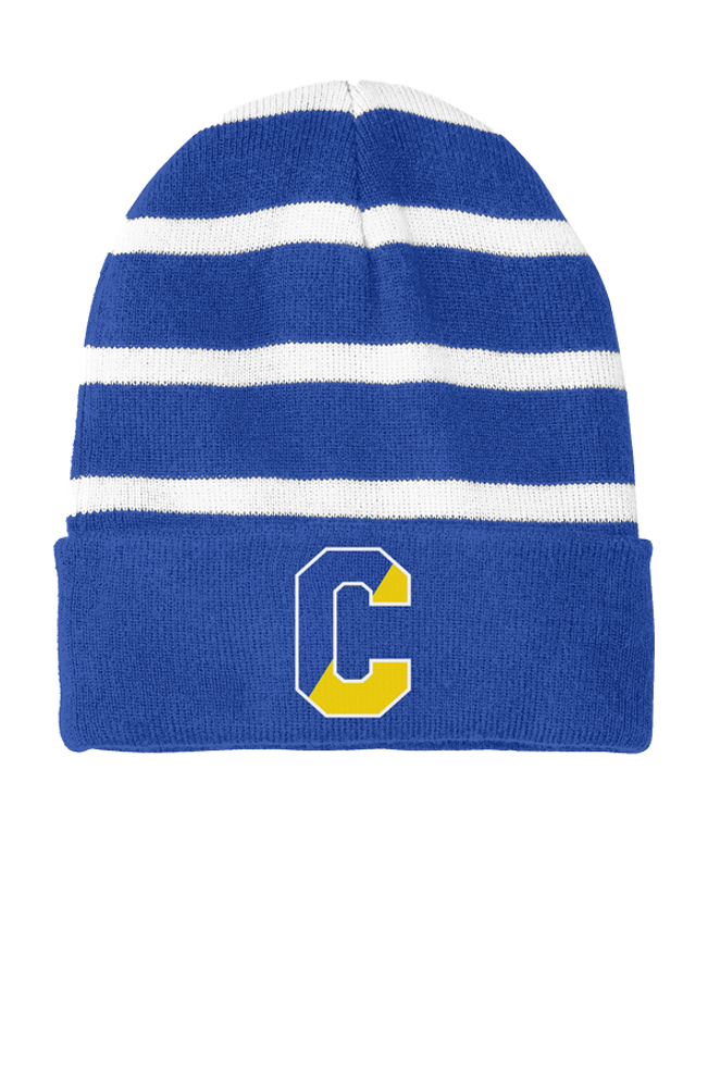 Chesterfield C logo embroidered on the front of the hat