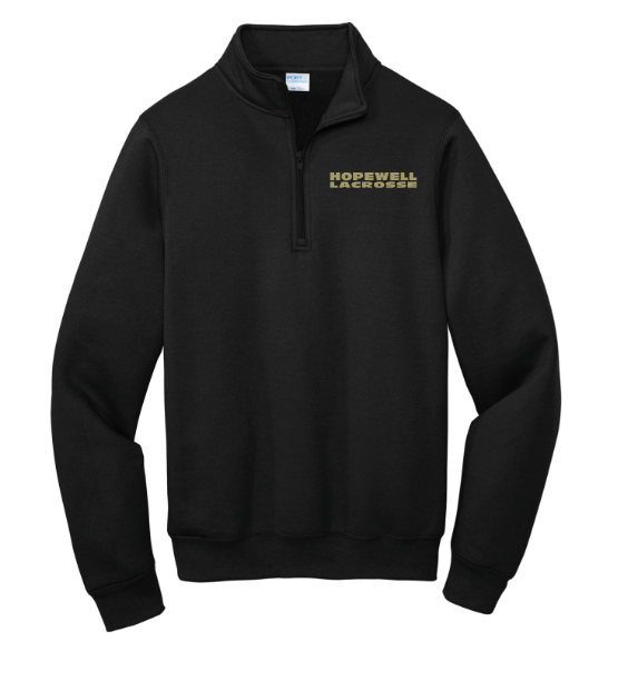 Hopewell Valley HS Lax 1/4 Zip Fleece with Stacked Logo