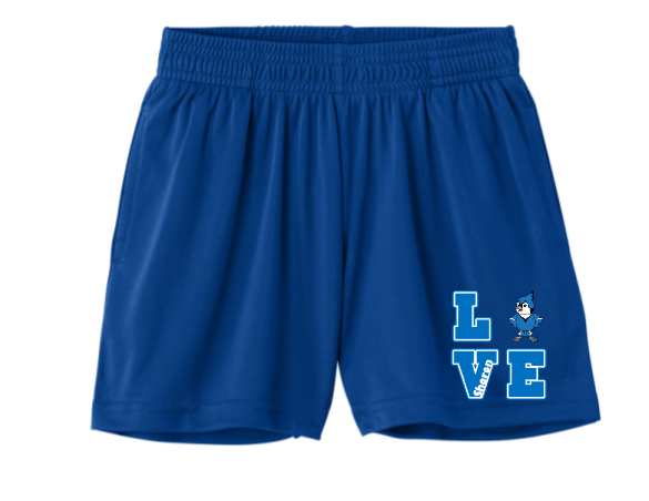 Sharon School 5in Youth Performance Shorts-Love Boomer