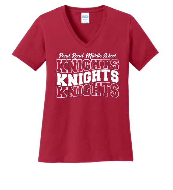 PRMS Women's V Neck SS Tee-It's a Great Day to be a Knight