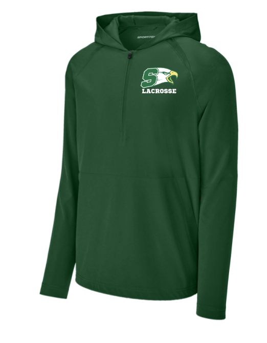 Bishop Shanahan Lacrosse Repeat 1/2 Zip Hooded Jacket-Printed Logo