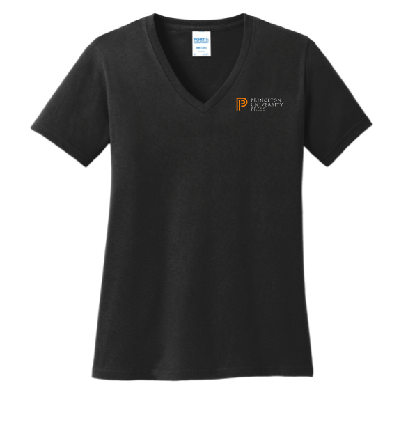 Princeton University Press Women's Cotton V Neck-Full Front Logo