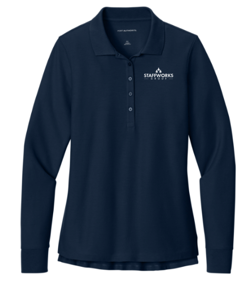 Staffworks Women’s Wearever Signature Pique Long Sleeve Polo