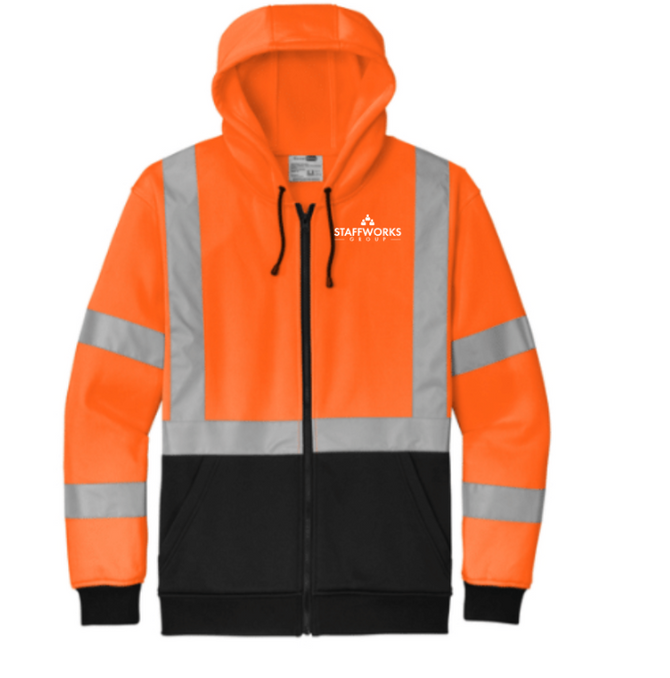 Staffworks CornerStone® ANSI 107 Class 3 Heavy-Duty Fleece Full-Zip Hoodie