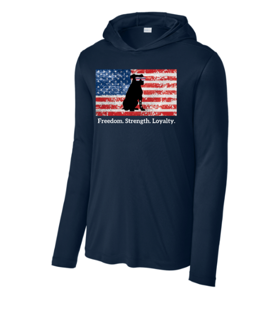 817 Pittie Freedom Strength Loyalty Sun Long Sleeve with Hood