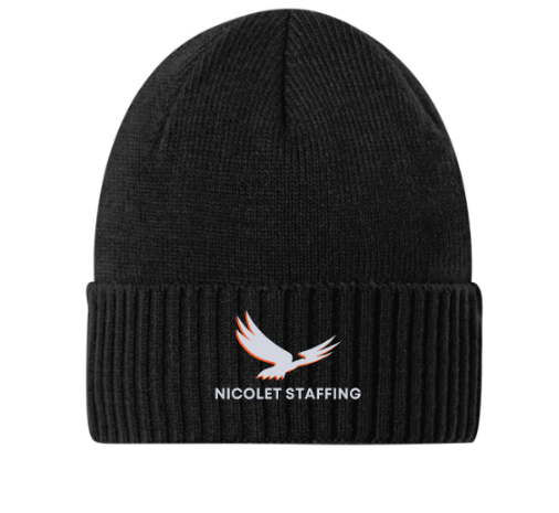 Nicolet Staffing Rib Knit Cuff Beanie