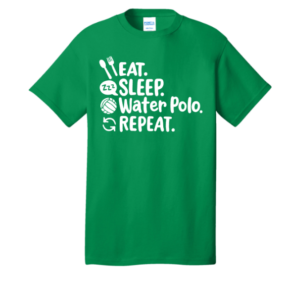 Eat Sleep Water Polo Repeat Cotton Tee