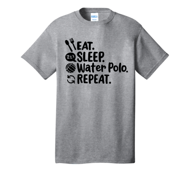 Eat Sleep Water Polo Repeat Cotton Tee