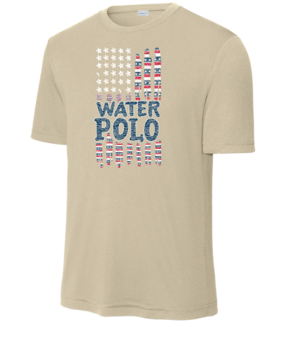 Water Polo Distressed Flag Logo