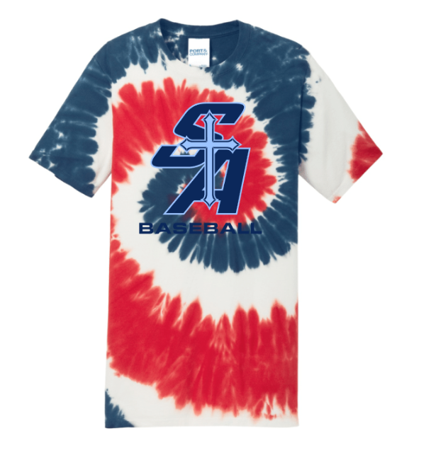 St. A's Baseball Tie Dye Short Sleeve Tee
