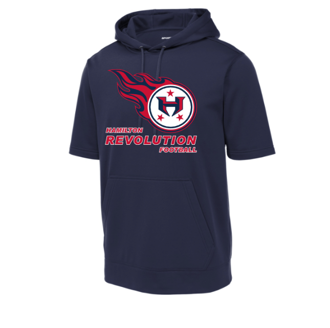 Hamilton Revolution Football Performance Short Sleeve Hoodie