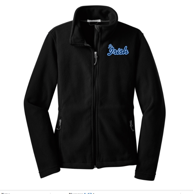 Jr. Irish Football Full Zip Fleece Jacket