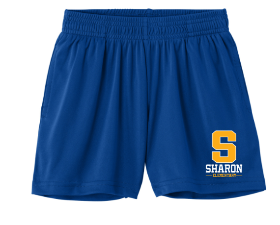 Sharon School Performance Shorts with Pockets- S Logo