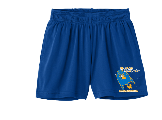 Sharon School Performance Shorts with Pockets-Blast Off Logo